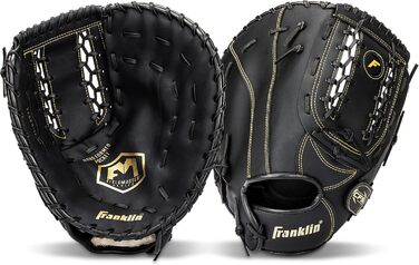 Рукавиця для бейсболу та софтболу Franklin Sports Field Master (правий, 31.8 см) - First Base Mitt, Чорний/Золотий