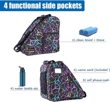 Сумки для роликів, ковзанів, фігурного катання Holisogn HLS002 - чорні, для дітей, підлітків та дорослих