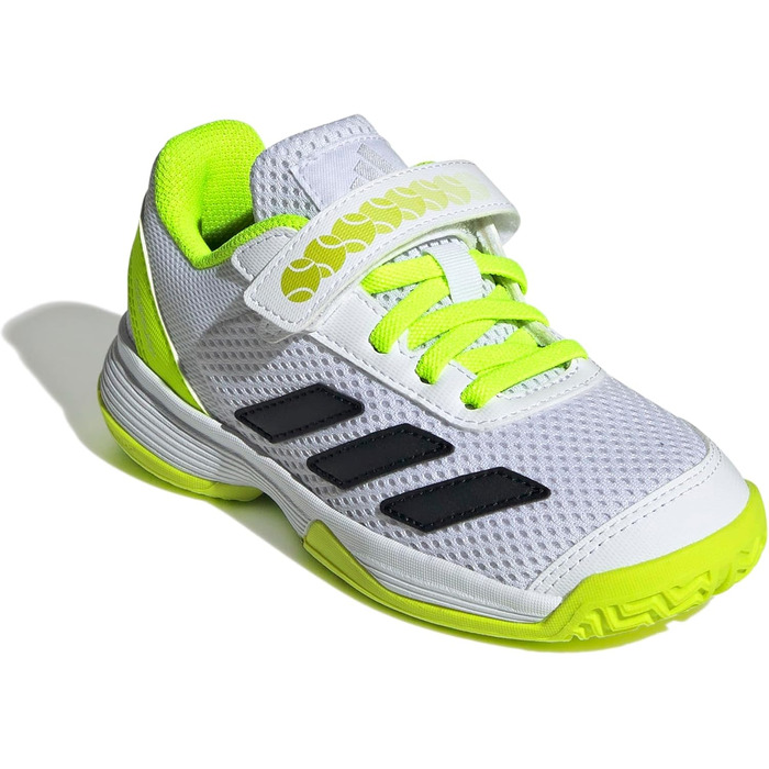 Дитячі тенісні кросівки adidas Courtflash Comfort для дітей, 28 EU, білий, чорний, лимонний, унісекс