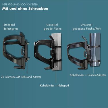 Універсальний велосипедний фляготримач BeDiCo-Multi Mount Twist, алюмінієвий, без гвинтів, з адаптером, поворотний для зручного доступу