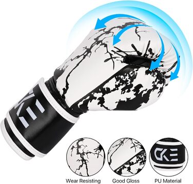 Боксерські рукавички для дітей CKE, 5-12 років, тренувальні, для боксерського мішка, кікбоксингу, муай-тай, зелені (чорно-білі)