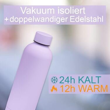 Набір 2 пляшок Smart-Planet 500 мл з нержавіючої сталі, термос, ліловий, із захисним покриттям, герметичні пляшки для води для спорту, залу, активного відпочинку