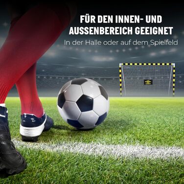Футбольні ворота Umbro металеві 300x200x90 см для дітей і дорослих, для саду, вулиці та приміщення, чорні/жовті, футбольне тренувальне обладнання