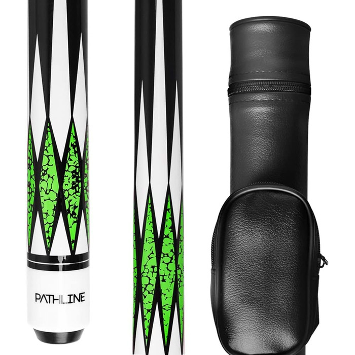 Більярдний кий Pathline Billardqueue-Set, 147,3 см, канадський клен, набір з чотирма киями та кейсом (510 г, 538 г, 567 г, 595 г), колір зелений