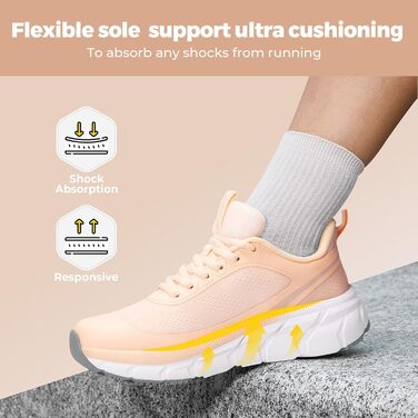 Жіночі кросівки для бігу FitVille з широкою стопою. Дихаючі спортивні кросівки, легкі, для ходьби, рожеві (35.5 EU)