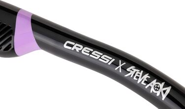 Маска та трубка Cressi x Steve Aoki HiroQuest Limited Edition: F-Dual, Supernova Dry, лінза 380, чорний/фіолетовий