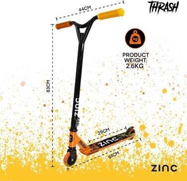 Дитячий трюковий ролер Thrash – легкий, з професійним кермом, підшипниками ABEC та колесами 100 мм