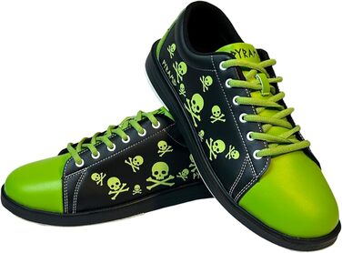 Чоловічі боксерські туфлі Pyramid з принтом черепів Green/Black, 44 EU