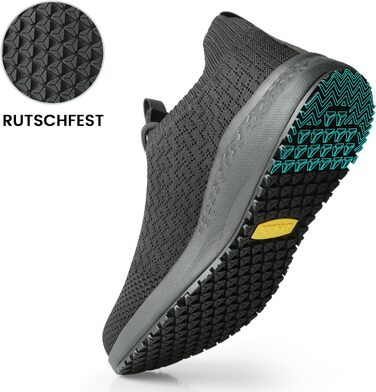 Кухонні черевики для жінок: дихаючі, антиковзкі, зручні, для ресторану, лікарні, догляду. Безпечні черевики з неслизькою підошвою, чорні, 43 EU