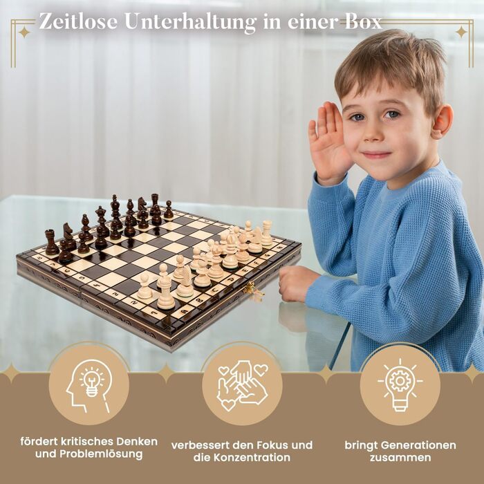 Набір для турнірного шахів №3 | Master Of Chess | Шахи з дерева, преміум-якість, 35 см | Класичний набір Staunton та шахове поле для дорослих та дітей (2 в 1, 35x35 см)