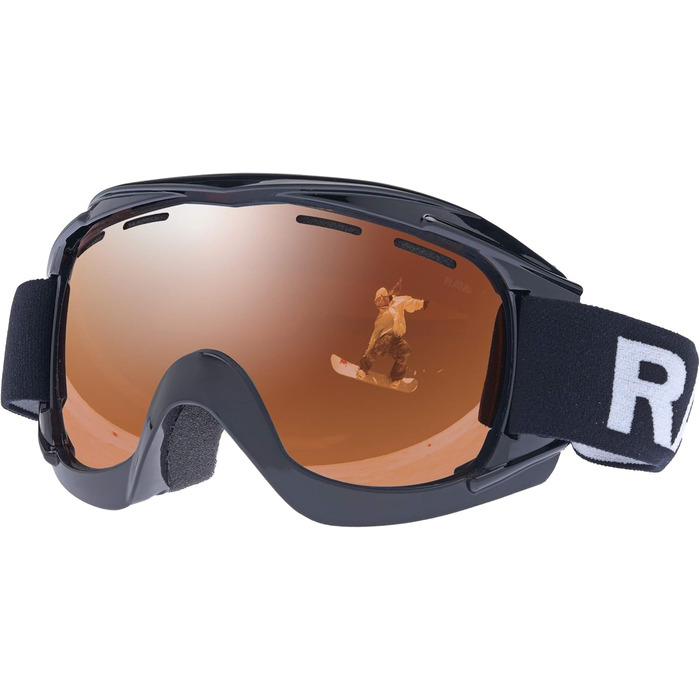 Гірськолижна маска Alpland Ravs SNOW SKI ALPIN, срібне дзеркальне скло, для сноуборду та лиж, сумісна з шоломом, у комплекті мішечок