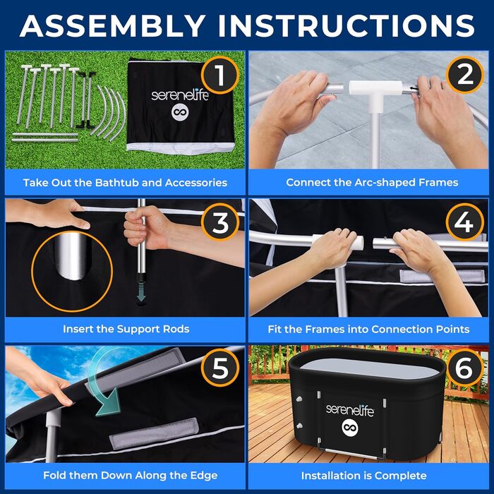 Кріованна SereneLife 105 галонів для відновлення спортсменів, терапія холодної води, портативна для дому та вулиці