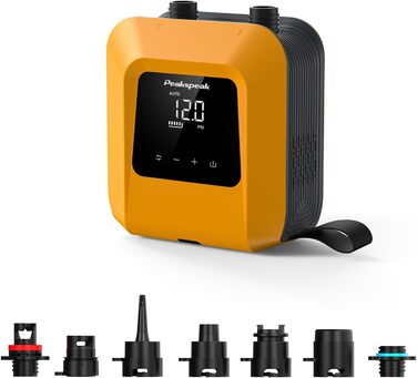 Електричний насос Peakspeak 20PSI для SUP, каяків, матраців з акумулятором - автоматичний, перезаряджається, з функцією здування