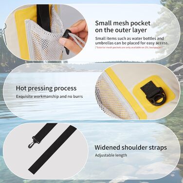 Водонепроникний рюкзак Naturehike Dry Bag – 15L/10L. Сумка для каякінгу, човнів, риболовлі, рафтингу, плавання, сноубордингу (Білий, 10L)