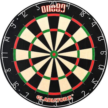 ONE80 Gladiator 3 Plus професійна дротяна дартс-дошка з натурального сизалю для турнірів, з системою кріплення Rotafix