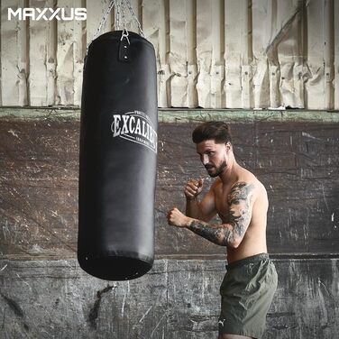 Боксерський мішок MAXXUS PRO 120/100/80 - наповнений, з металевим тросом, 120x35x30 см, для боксу, MMA, муай-тай, кікбоксингу, 20-34 кг