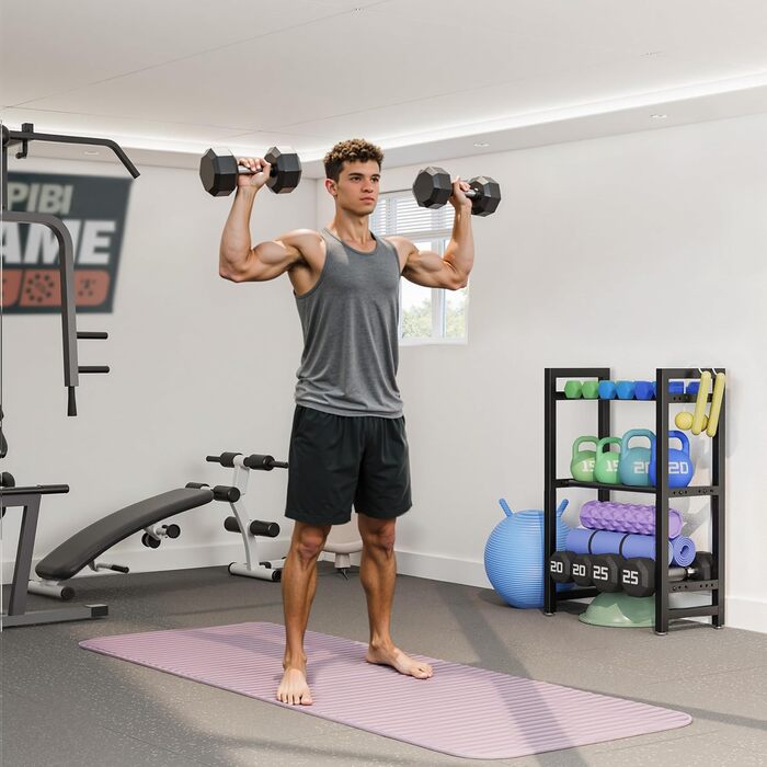 Регульований трирівневий стійка для гантелей 50см, Adjustable Kurzhantelständer