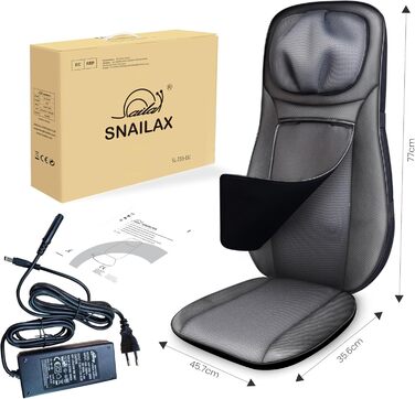 Масажне сидіння Snailax з підігрівом та Shiatsu масажем: спина, поперек, сідниці. Ідеальний подарунок для чоловіків та жінок