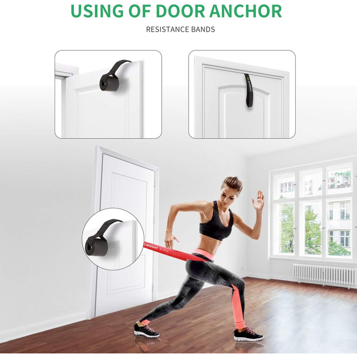 Гумові стрічки для фітнесу та розтяжки, набір для Crossfit та домашніх тренувань, різні рівні опору (3,6–56,7 кг) + додаткова жовта (4,5–11,3 кг)