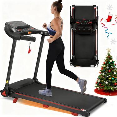 Біговий тренажер для дому, складаний, швидкість до 14 км/год, вантажопідйомність 120 кг, тримач для планшета, Bluetooth-динамік, німецька якість, USB-зарядка, кут нахилу 8%