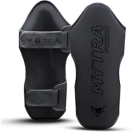 Захисні щитки для гомілки Mytra Fusion з екошкіри для кікбоксингу, MMA, Муай Тай, тренувань та спарингів