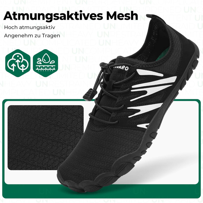 Чоловічі тапочки-шльопанці Saguaro для плавання та відпочинку, легкі, дихаючі, швидко сохнуть, широка передня частина, розмір 39-48 (EU 40, чорний)