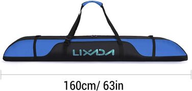 Чохол для сноуборда Lixada Boardbag (160 см) з регульованим плечовим ременем, водонепроникна сумка з оксфордської тканини, чорно-синя