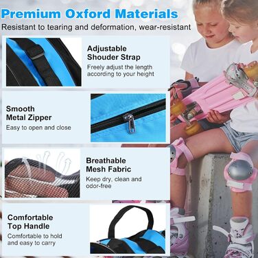 Сумка для роликів та ковзанів для дітей. Сумка для роликів Inliner, Ice Skate Bag, Skischuhtasche, Rollschuhtasche (Блакитна)