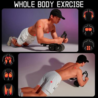 Ролер для пресу з автоматичним пружинним зворотним ходом - тренажер для пресу з підставкою для ліктів та таймером, фітнес-обладнання для дому