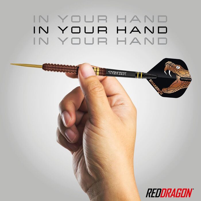 Дротики Red Dragon Peter Snakebite Wright Copper Fusion Premium Wolfram, 23 г, з оперенням і стрижнями