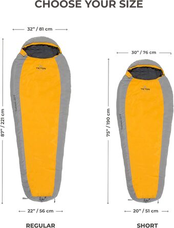 Сплячий мішок Teton Trailhead -7°C / +20°F, ультралегкий, оранжево-сірий