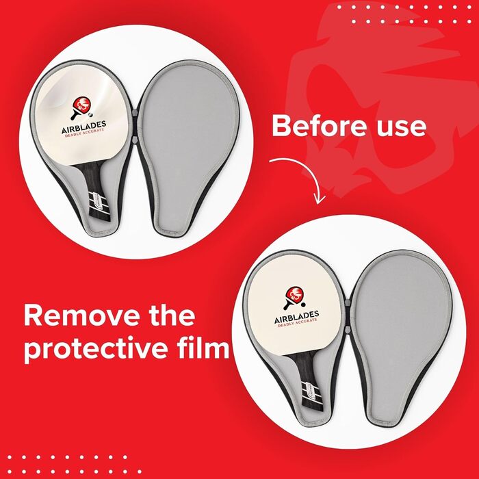 Професійна пінг-понгова ракетка AirBlades з жорстким кейсом | Ракетка для настільного тенісу з ергономічною ручкою | 5 шарів деревини з преміум-гумою та губкою