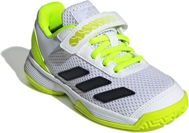 Дитячі тенісні кросівки adidas Courtflash Comfort для дітей, 28 EU, білий, чорний, лимонний, унісекс