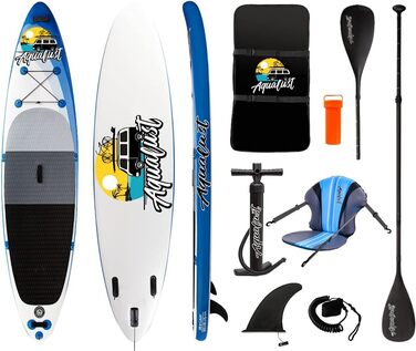 Надувна SUP-дошка AQUALUST 12'0'' 365x81 см з веслом і сидінням для каяка, для серфінгу та веслування стоячи