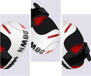 Боксерські рукавички Pratzen Rex Leder: ударні подушки, рукавички для спарингу, тренування боксу, кікбоксингу, тайського боксу, муай-тай. Біло-чорний колір.