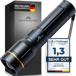 Ліхтар налобний LED LICHTMEISTER® 2000 Люмен, акумулятор 5000 mAh, перезарядна LED лампа