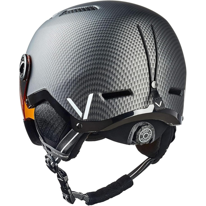 Шолом гірськолижний BLACK CREVICE Chamonix I з візором, чорний матовий, Carbon/білий, унісекс, розмір M (55-58 см)