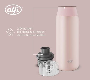 Пляшка для води alfi ELEMENT 600 мл, зелена матова, з нержавіючої сталі, герметична, з кришкою, для газованих напоїв, компактна, придатна для миття в посудомийній машині, BPA-free