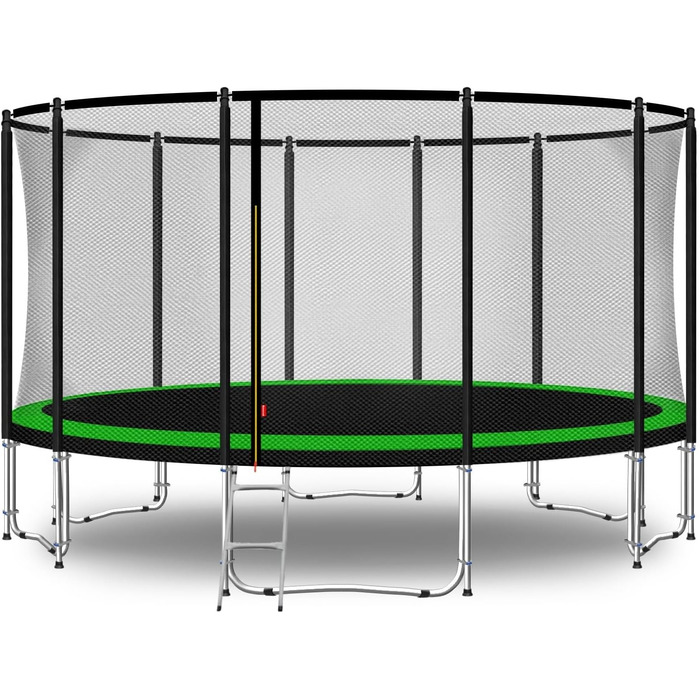 Трамплін Baunsal® Outdoor для саду, Ø 396 см (також 457 см), комплект для дітей, зелено-чорний