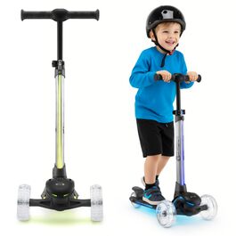 Самокат дитячий HyperMotion Willy складаний, регульований кермо, гумові колеса, до 40 кг, чорний