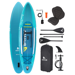 Надувний SUP Борд Abahub 320x78x15см: Комплект для Станд Ап Паддлінг, Каякінг, Риболовля. З регульованим веслом та сидінням.