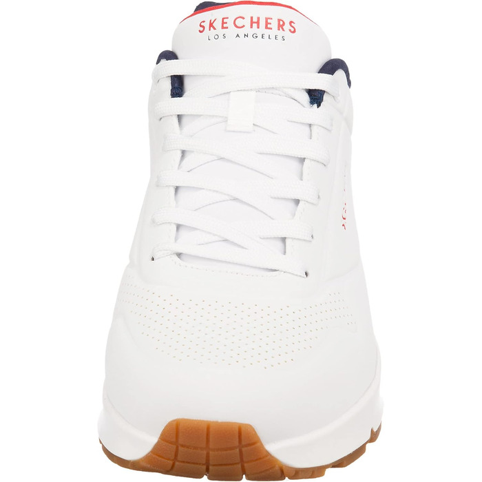 Кросівки Skechers Uno Stand On Air для чоловіків, білі, Durabuck, темно-синій, червона вставка, 44 EU