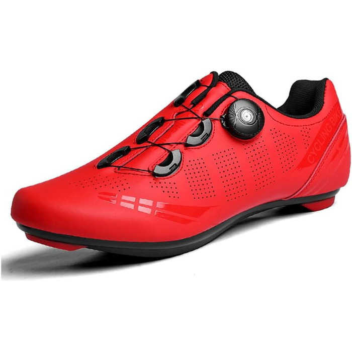 Жіночі MTB-взуття для катання на гірському велосипеді, зручні велотуфлі для занять спортом в приміщенні, сумісні з SPD педалями (2 болти) з клітами, білі (38 EU, червоний)