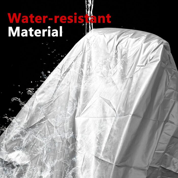 Водонепроникний захисний чохол для мотоцикла Motorrad Abdeckplane 210D, UV-стійкий, зимовий, для скутера/ролера/мопеда (245x105x125 см, сріблястий)