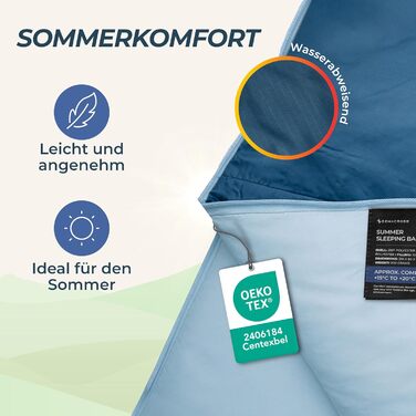 Спальний мішок дорослий літній Schlafsack - ультралегкий, компактний (мумія) для кемпінгу, туризму та фестивалів, темно-синій