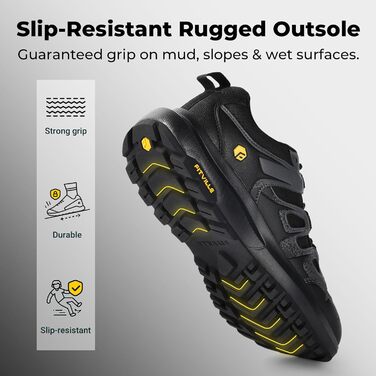 Черевики для хайкінгу FitVille для чоловіків, широкі, водонепроникні, розмір 40-50, чорні
