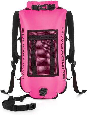 Плавальний жилет Open Water 28 л з водонепроникним мішком та знімним підкладкою для спини. Легкий, міцний, легко складається. Для дорослих, рожевий.