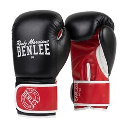 Боксерські рукавички BENLEE Carlos 16 oz: для боксу, кікбоксингу та спарингів, з гелевою накладкою, чорно-червоно-білі