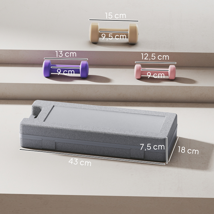 Набір гантелей HOMCOM 6 шт. у кейсі, з регульованою вагою 0,5 кг, 1 кг, 1,5 кг – ідеально для дому та спортзалу