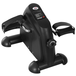 Тренувальний велосипед HOMCOM Mini Bike Pedal Trainer з РК-дисплеєм, чавунний, чорний, компактний 35x40x31см для дому та фітнесу